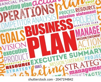 Business Plan word cloud collage, business concept background