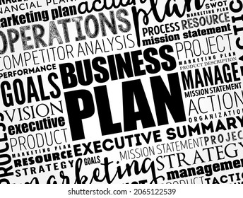 Business Plan word cloud collage, business concept background