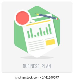 Business plan and workflow concept icon