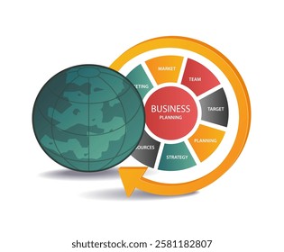 Business plan world management concept illustration