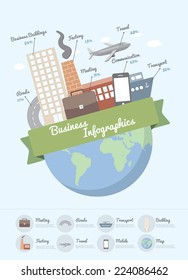Business Planet Infographic Elements. Flat Vector illustration