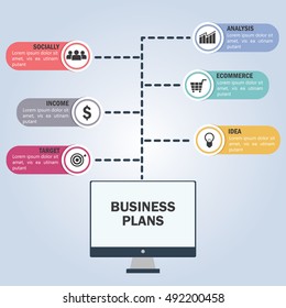 business planing concept. business tree. business concept flat style. business plan vector illustration