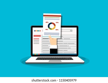 Business planing, online proposal business plan. Flat design illustration concepts for business planning. Vector.