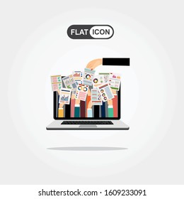 Business planing.Online proposal business plan.  Human hands holding proposal business plan. Flat design illustration concepts for business planning. Vector.