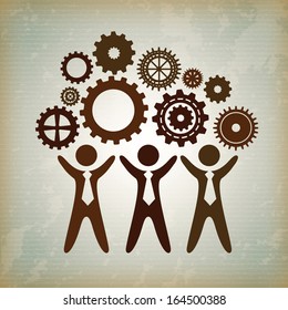 business planner over vintage background vector illustration