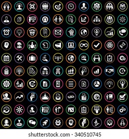 business planning 100 icons universal set for web and mobile
