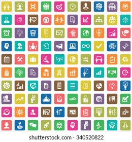 business planning 100 icons universal set for web and mobile
