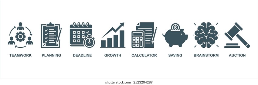 Conceito de ilustração de vetor de ícone da Web de banner de planejamento de negócios com ícone