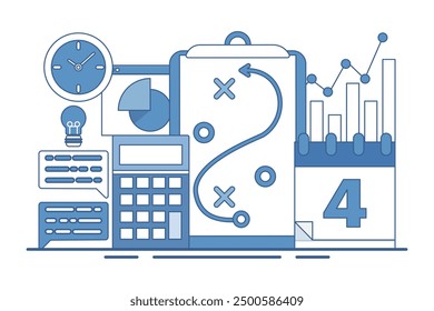 Business planning concept with data analysis, business analysis, sales market research, strategic analysis, product testing, business reports, company performance consulting.business management.