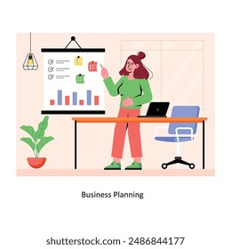 Business Planning concept flat style stock illustration with background . EPS 10 File 