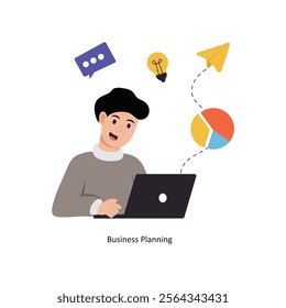 Business Planning concept vector illustration. Business Collaboration isolated on white Background.