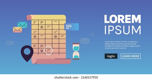Business planning content and business organizing working process concept flat vector illustration.