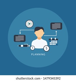 business planning Flat vector illustration