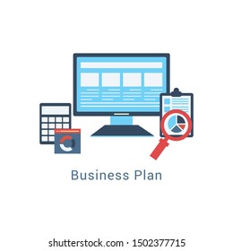 business planning Flat vector illustration