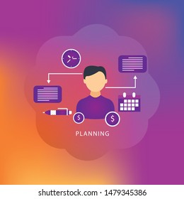 business planning gradient vector illustration
