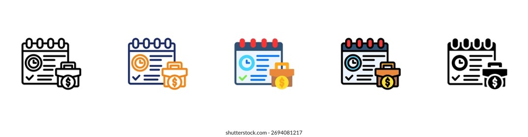 Icono de planificación empresarial Ilustración vectorial de estilos múltiples