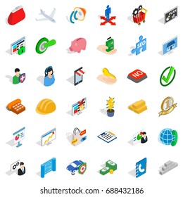 Business planning icons set. Isometric style of 36 business planning vector icons for web isolated on white background