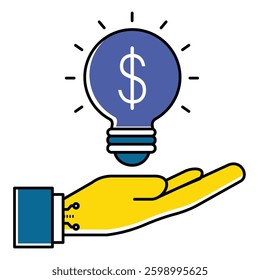 Business Planning Idea Lightbulb Vector Icon Design