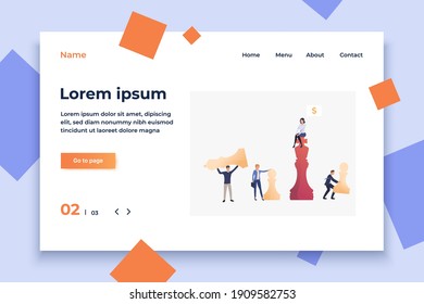 Business planning illustration. Businessman and businesswoman playing chess. Business strategy and planning concept. Vector illustration can be used for topics like presentation, business, competition