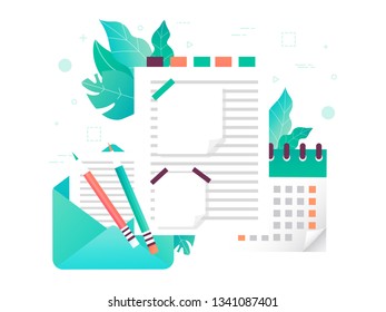 Business planning. A page with notes