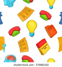 Business planning pattern. Cartoon illustration of business planning vector pattern for web