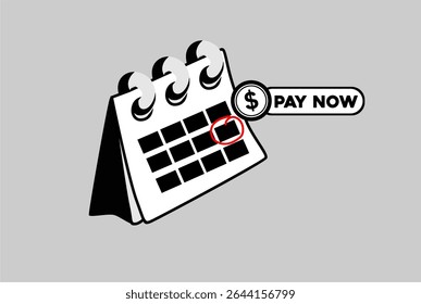 Business planning payment date with schedule marking agenda important meeting work process organization icon isometric vector illustration Calendar reminder deadline management optimization
