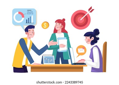 Business Planning Schedule Illustration concept on white background