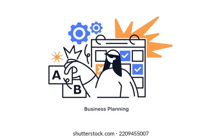 Business Planning Vector Isolated Concept Metaphor Illustration. Flat vector illustration isolated on white background