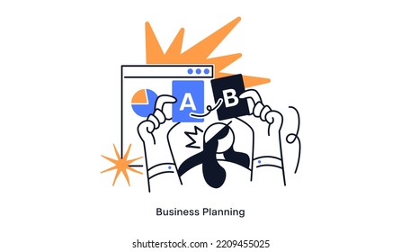 Business Planning Vector Isolated Concept Metaphor Illustration. Flat vector illustration isolated on white background