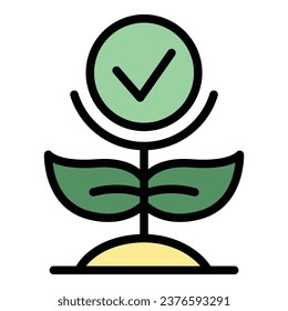 Business plant icon outline vector. Chess decision. Team people color flat