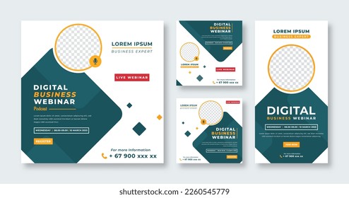 Business Podcast Social Media Post for Online Marketing Promotion Banner, Story and Web Internet Ads Flyer