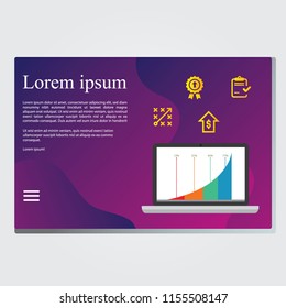 Business Point Chart Landing Page Illustration