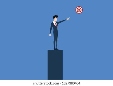 Business pointing the target. Business vector concept illustration