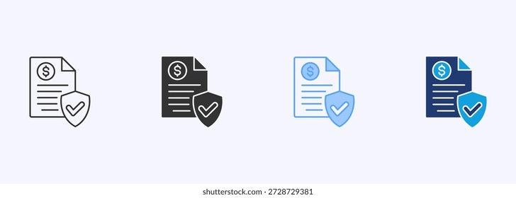 Conjunto de Ícones de Política Comercial para Coleção de Vários Estilos