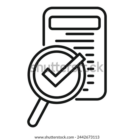 Business policy search icon outline vector. Control legal regulation. Accept trade