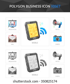 Business Polygon Icon Set