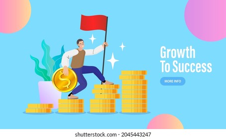 business porters a successful team. The investor holds money in ideas. financing of creative projects. Money growth prediction and progress report. sales improvement. Financial forecast vector.