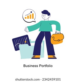 Business Portfolio abstract concept vector in a flat style stock illustration
