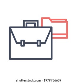 Business, portfolio, briefcase, suitcase icon vector image. Can also be used for banking and finance. Suitable for use on web apps, mobile apps and print media.