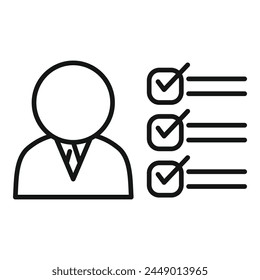 Business portfolio icon outline vector. Cv people human. Workforce expert