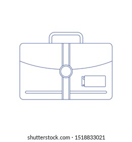 Business portfolio illustration, office suitcase - Briefcase icon. Concept of line icon