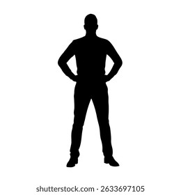Business Pose silhouette vector flat illustration design.