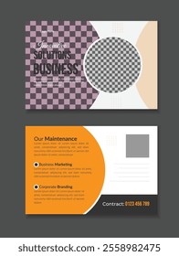 Business post card design template, Corporate post card design template 