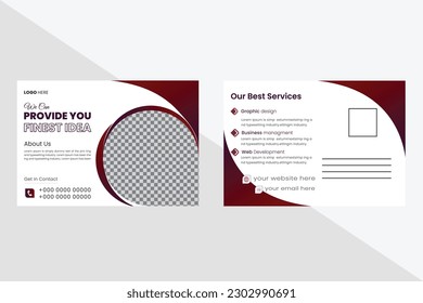 Business Post Card Template, Vector Template for Opening Invitation Editable. Postcard design, Corporate Professional Business Postcard Design, Event Card Design, Invitation Design.