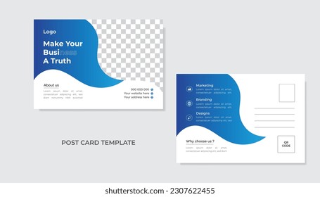 Business postcard design template .