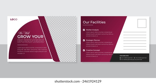 Business Postcard Design  template creative marketing 