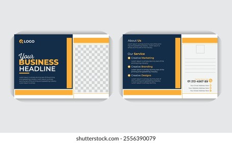 Business postcard or EDDM template design, Corporate, luxury, professional postcard template, Landscape flyer design, modern EDDM postcard design template
