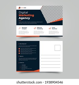 business postcard template vector business marketing postcard template design