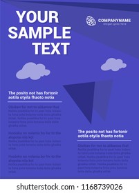 Business poster blue template Vector illustration.