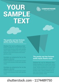 Business poster cyan template Vector illustration.